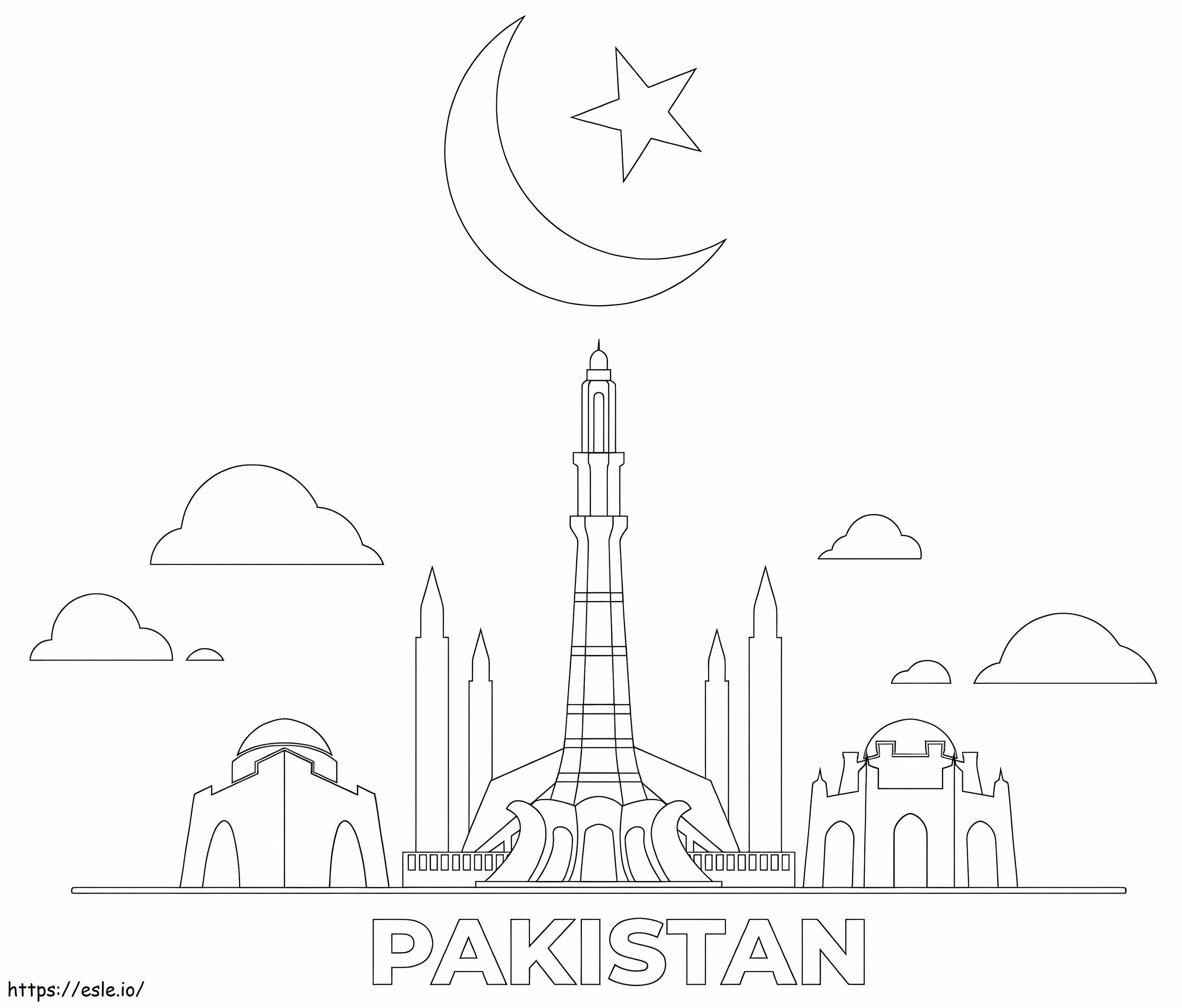 Pakistán imprimible para colorear