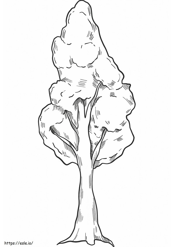 Fall Tree To Color coloring page