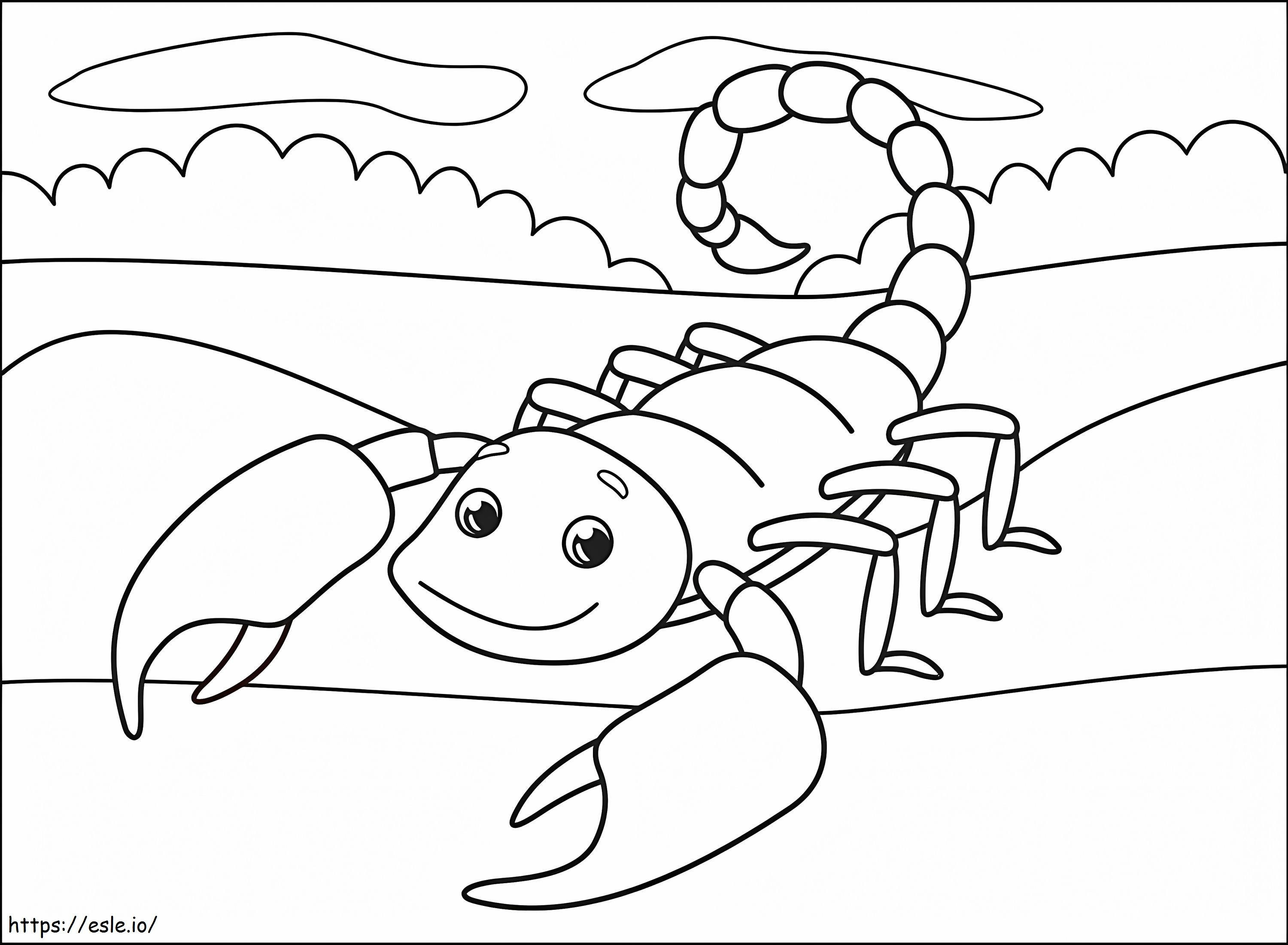 Happy Scorpion coloring page