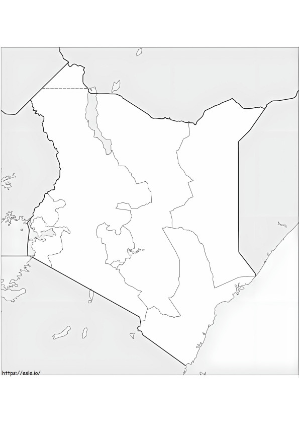 Mapa Kenii 1 kolorowanka