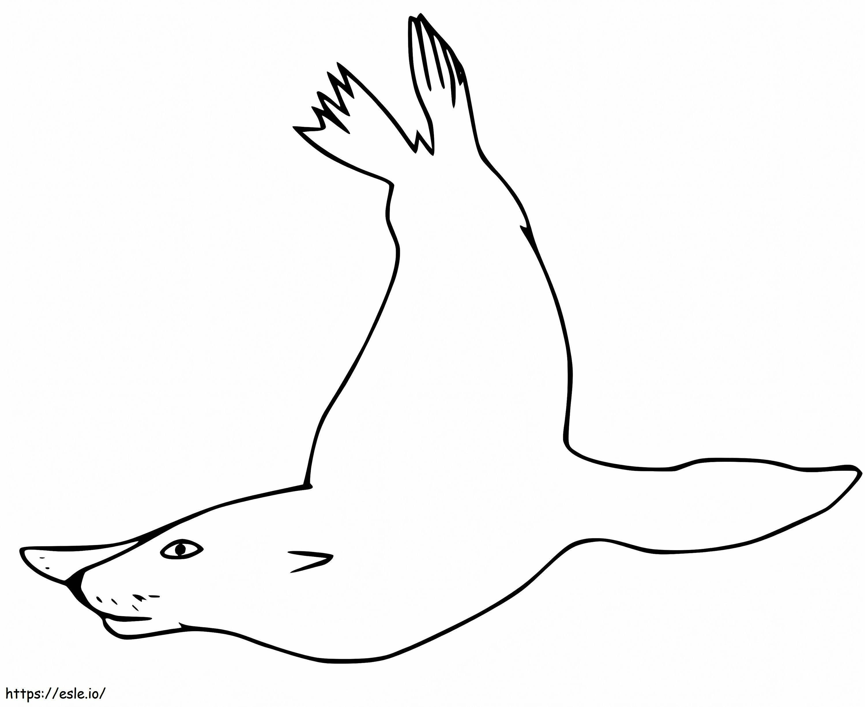 Easy Sea Lion Swimming coloring page