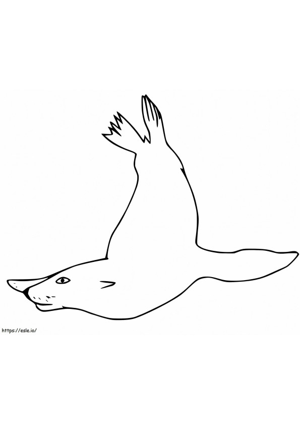 Easy Sea Lion Swimming coloring page