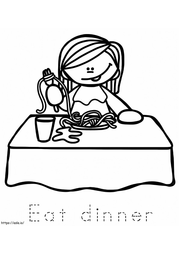 Coloriage Manger le dîner à imprimer dessin