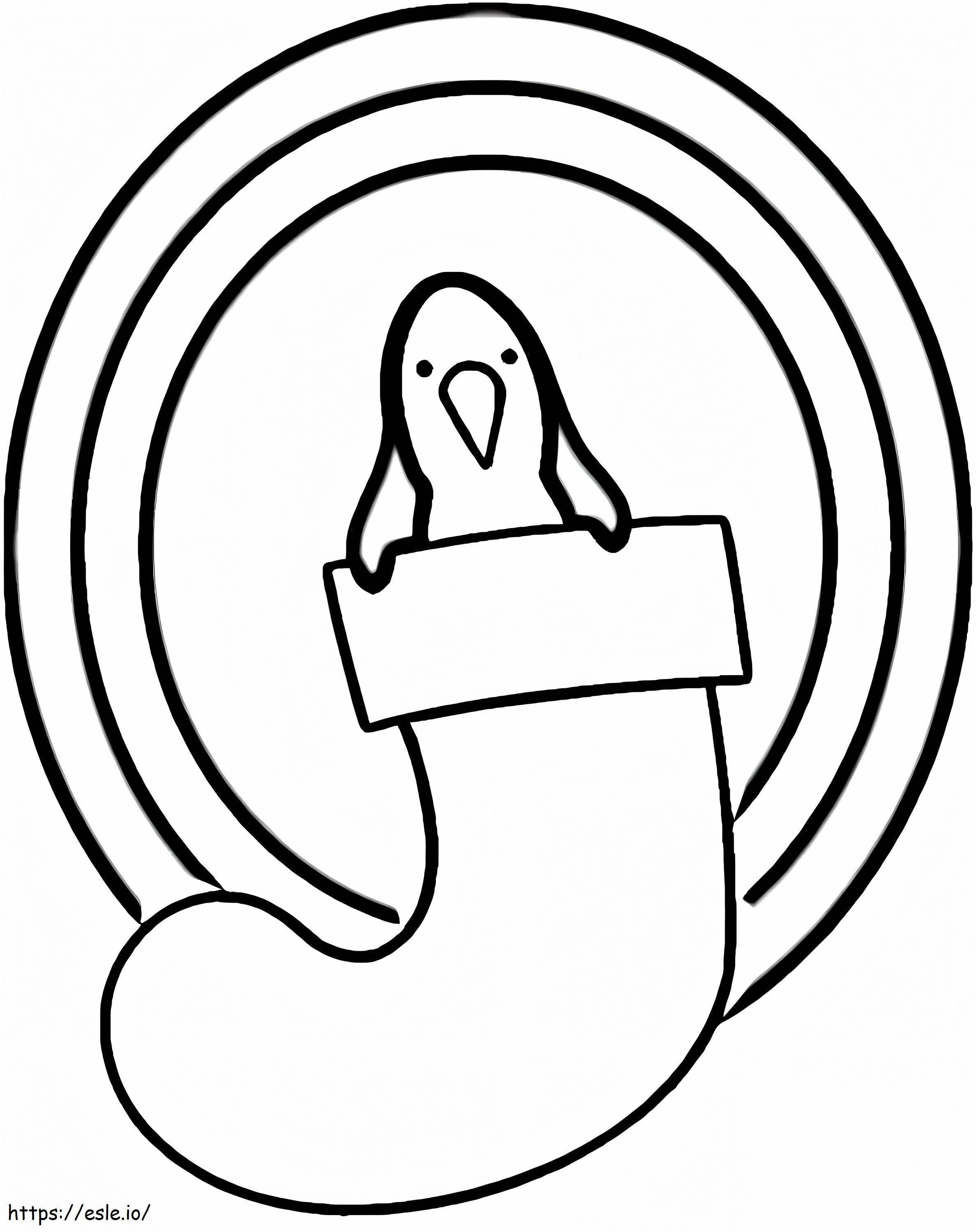 Penguin In Christmas Stocking coloring page