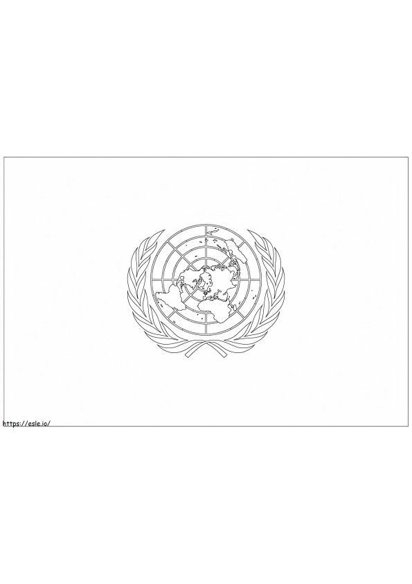 Bandera de las Naciones Unidas para colorear