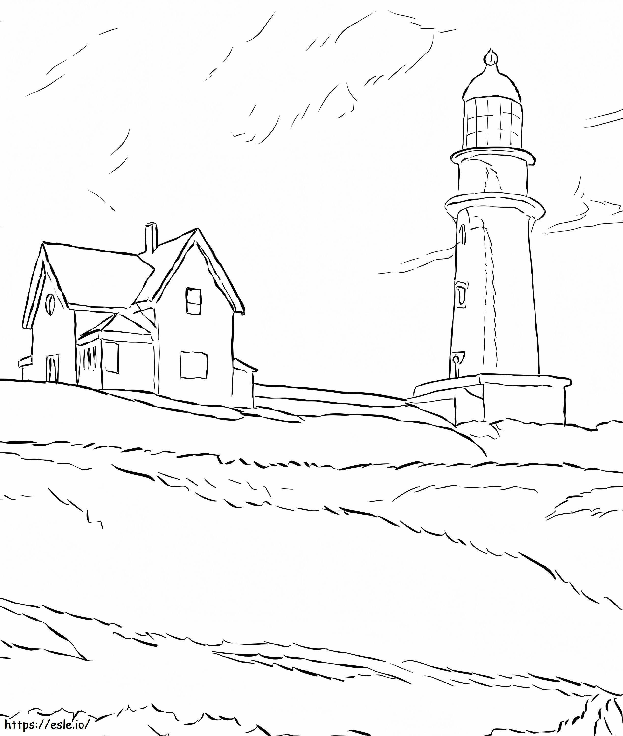 Lighthouse Hill coloring page
