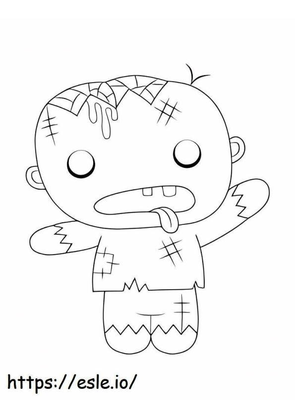 Cute Zombie coloring page