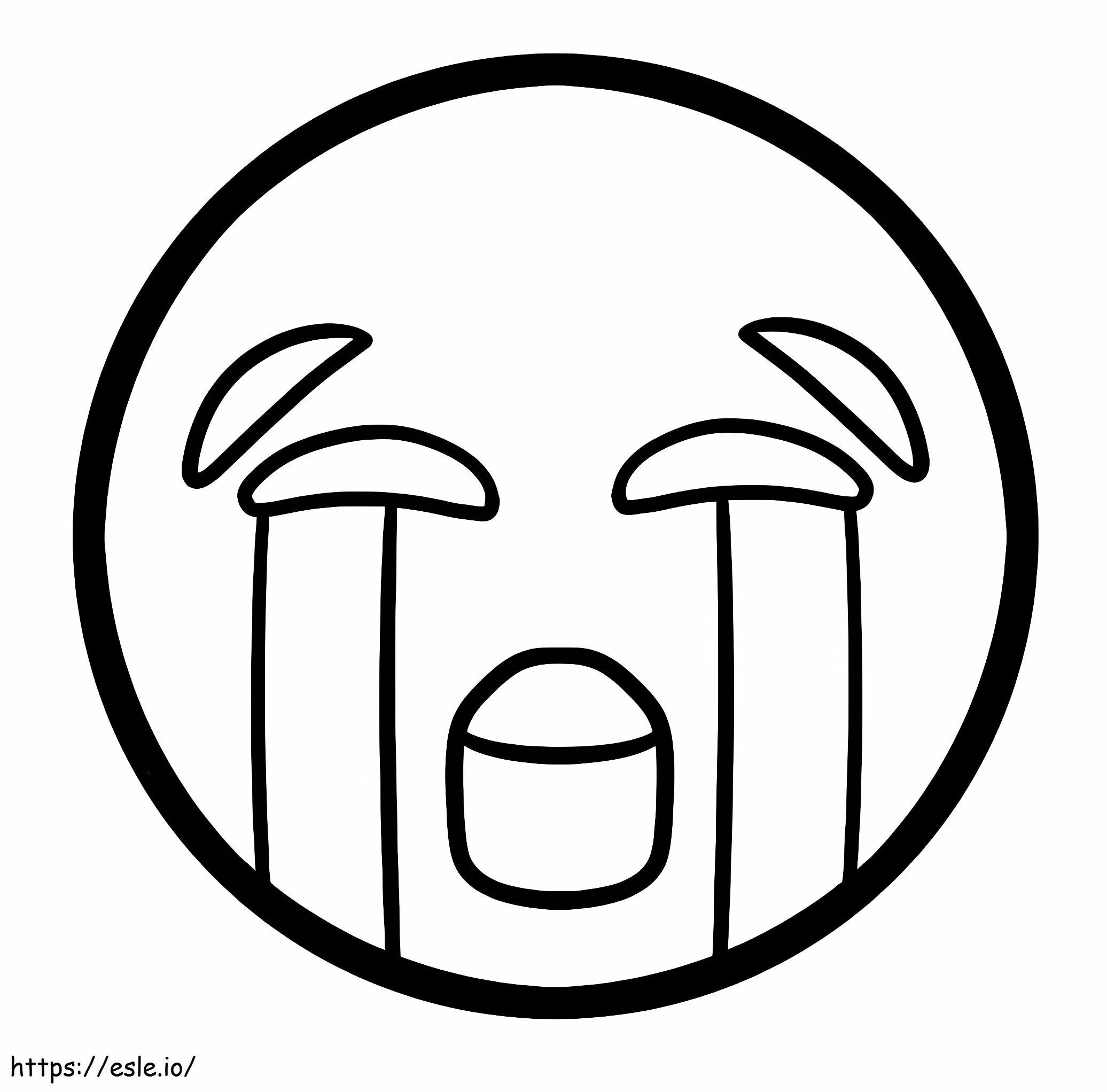 Coloriage Emoji qui pleure à imprimer dessin