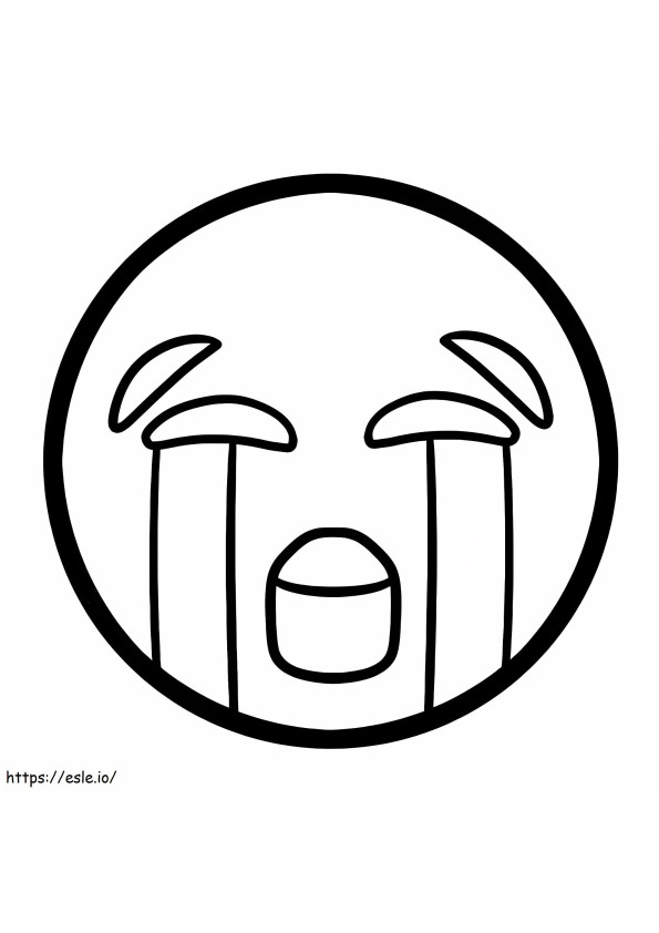 Coloriage Emoji qui pleure à imprimer dessin
