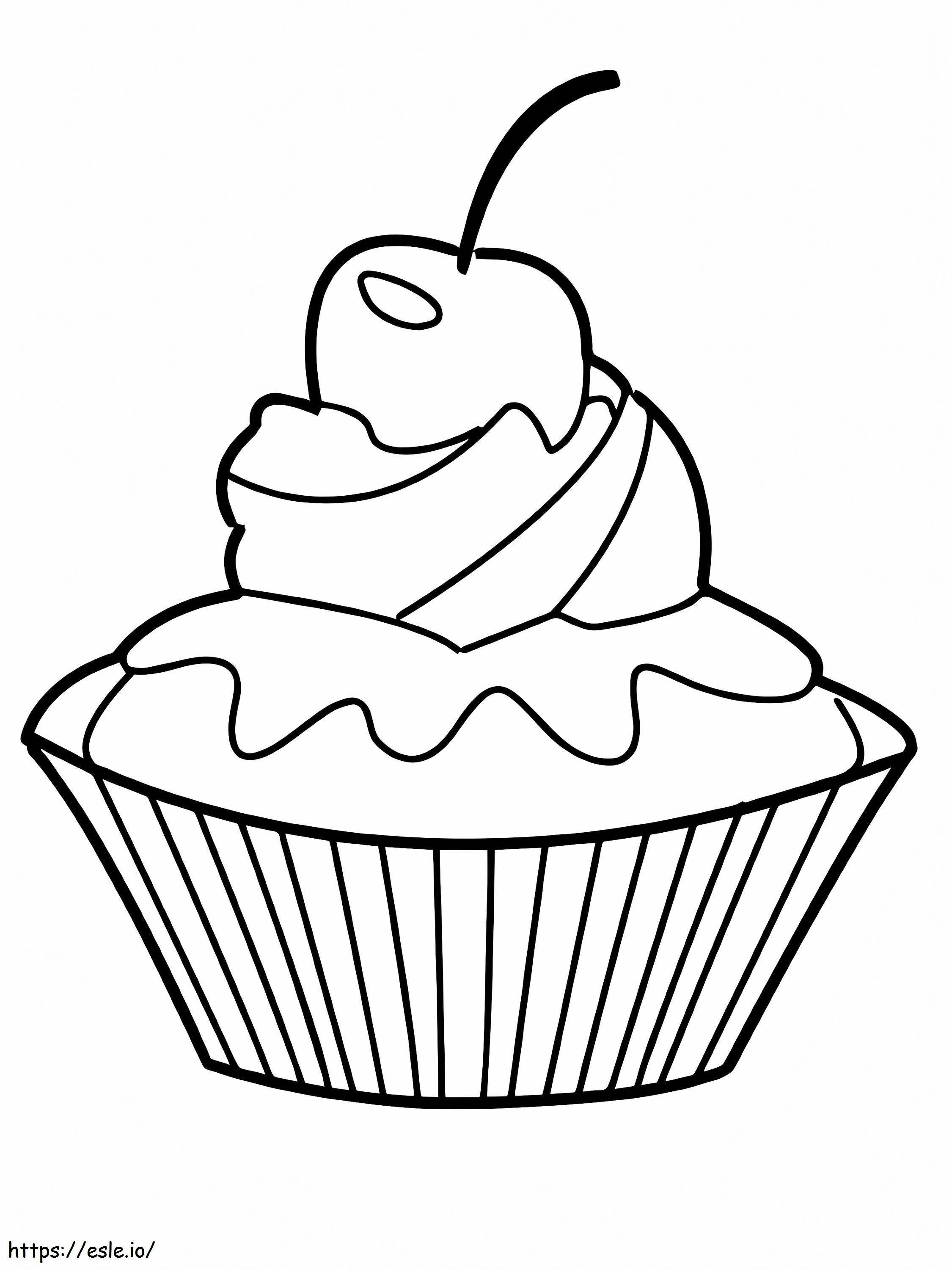 Simple Cupcake coloring page