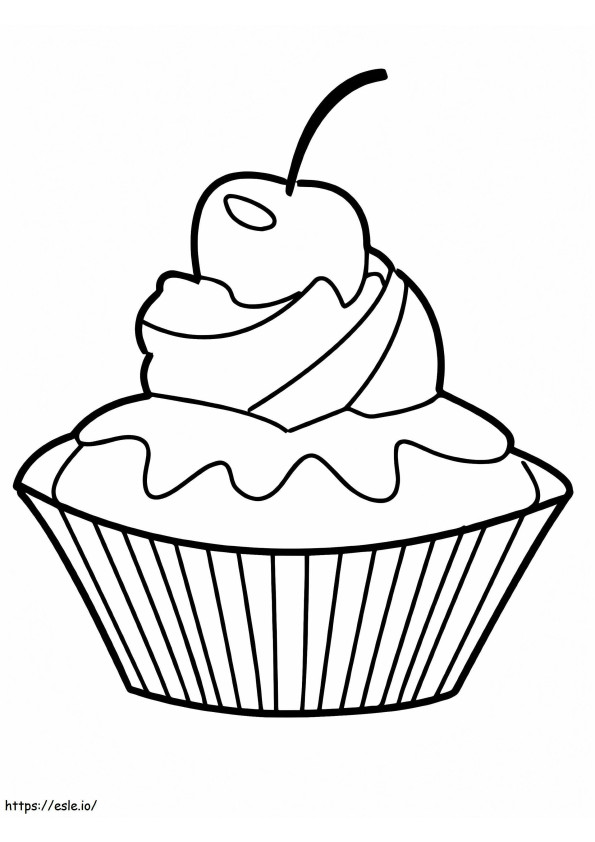 Simple Cupcake coloring page