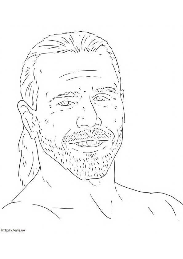 Coloriage Shawn Michaels souriant à imprimer dessin