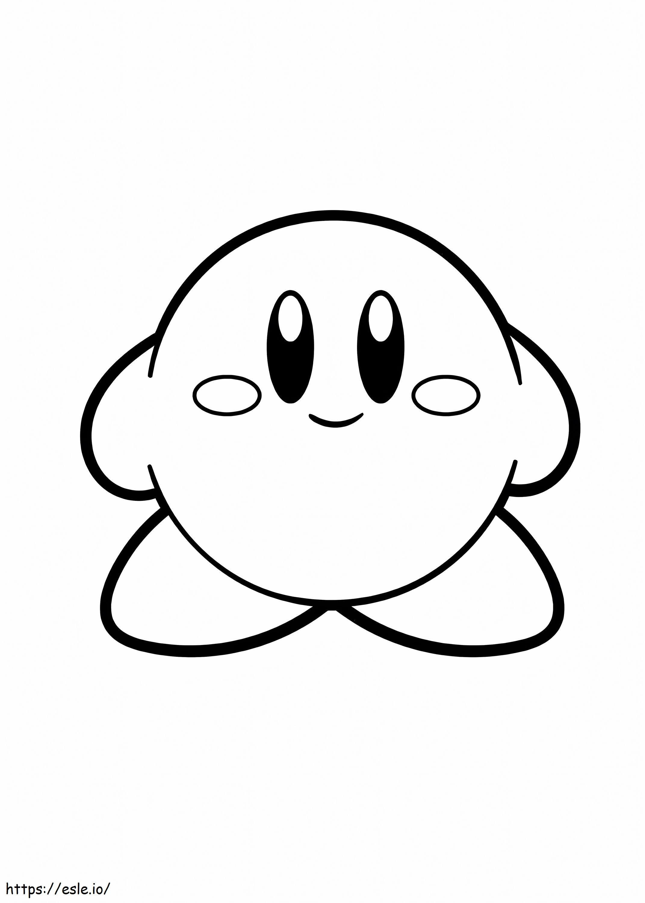 Sorrindo Kirby para colorir