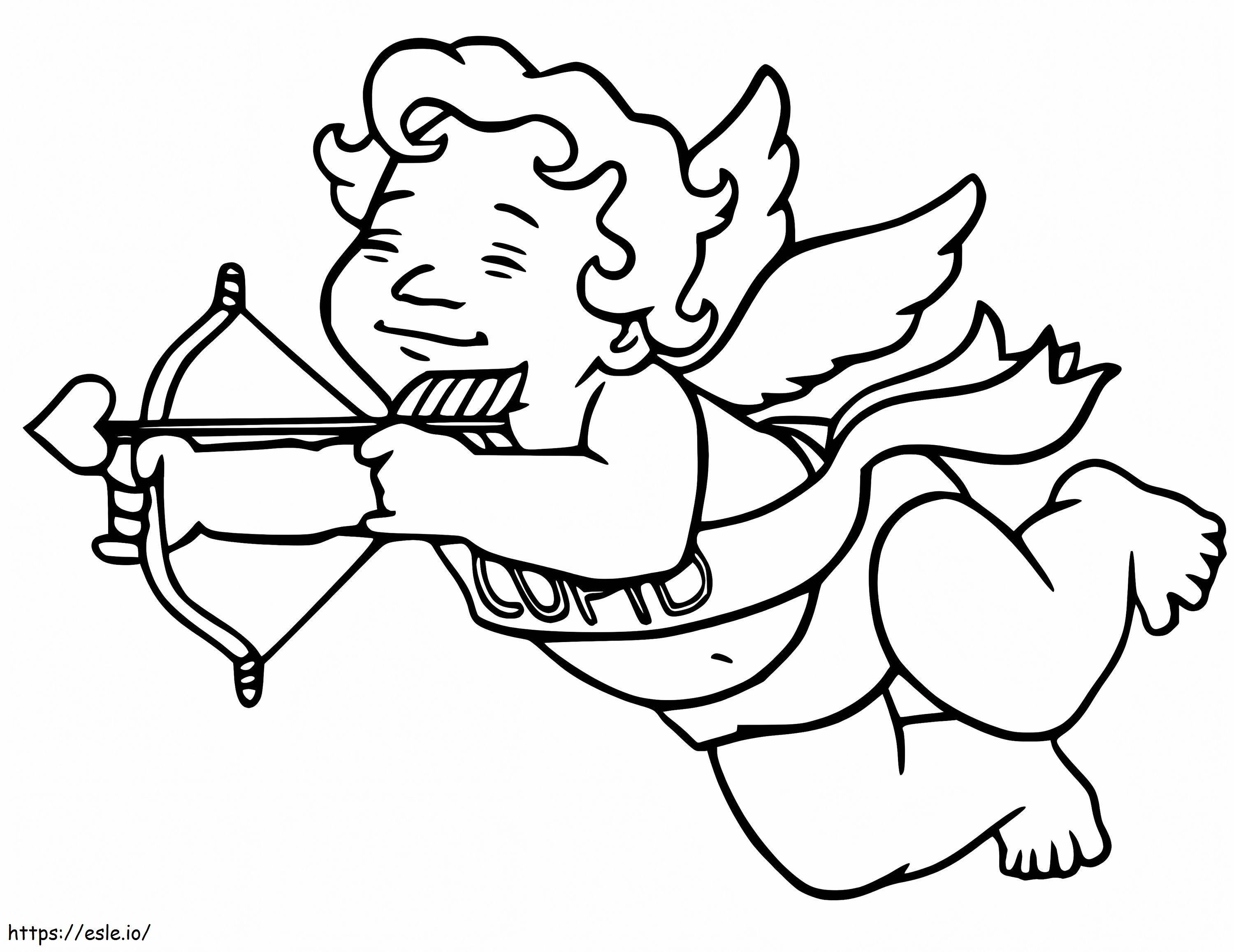 Coloriage Cupidon volant à imprimer dessin