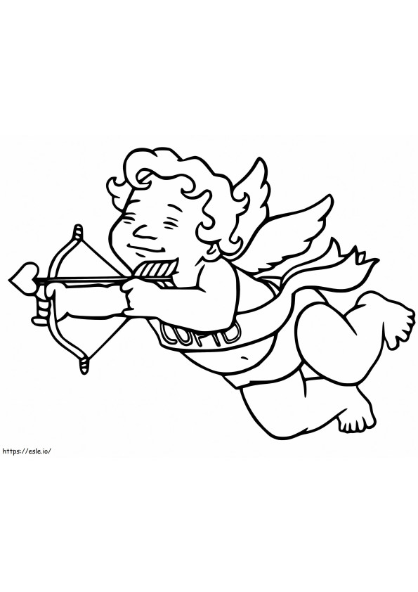 Cupido volando para colorear