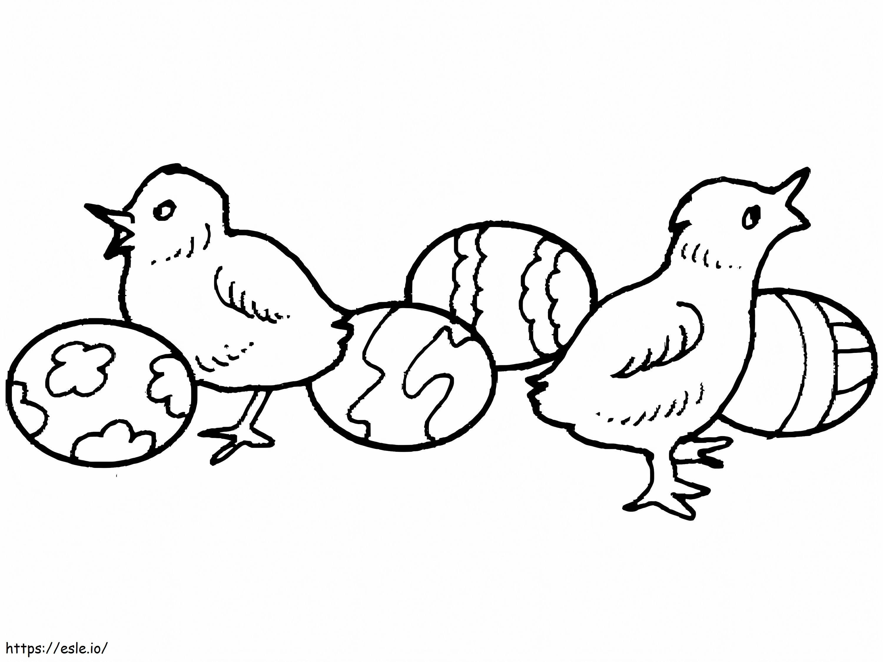Printable Easter Chicks coloring page