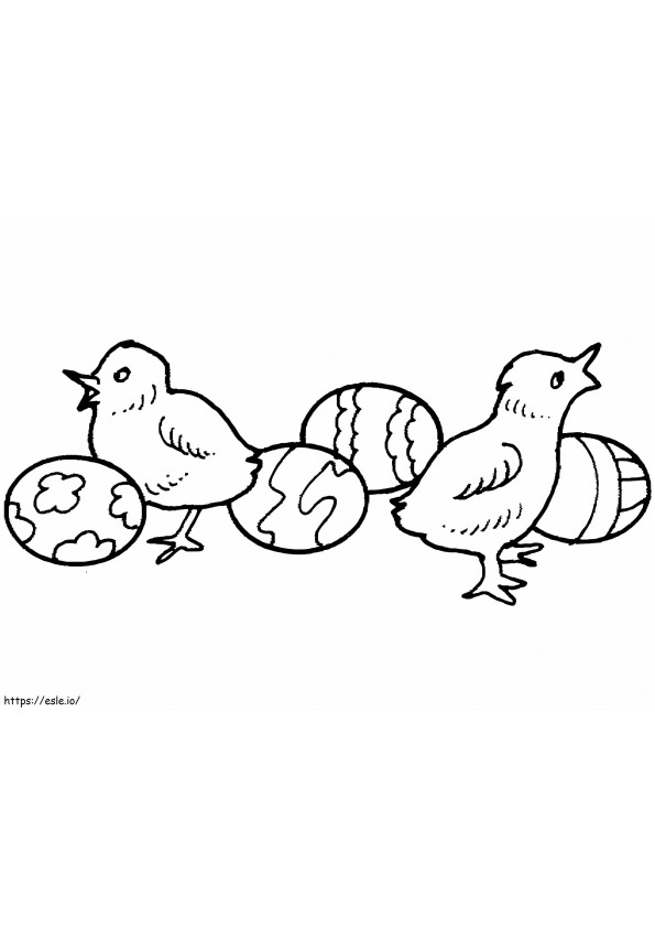 Printable Easter Chicks coloring page