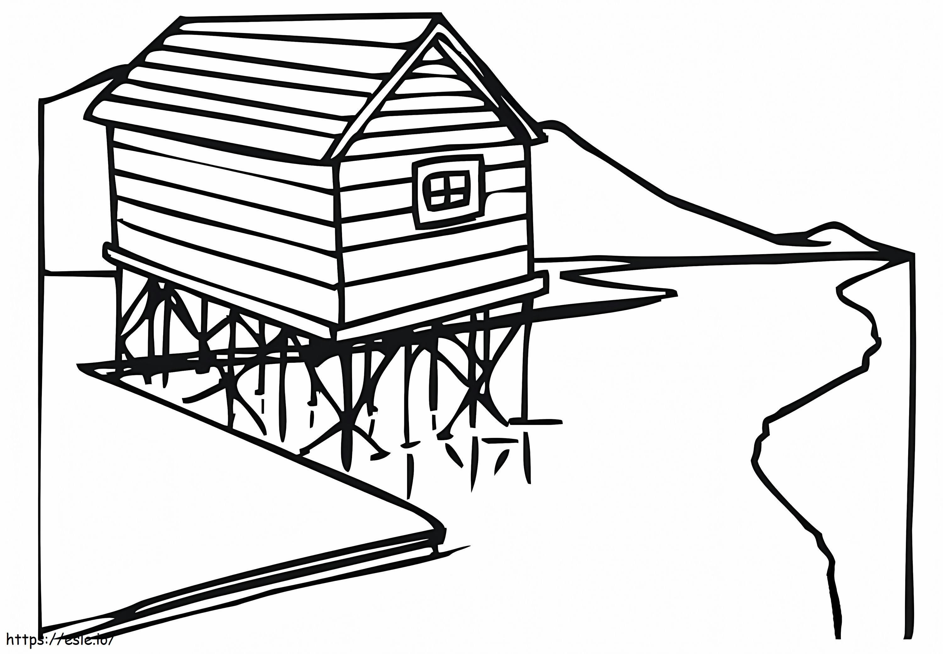 House On Stilts coloring page