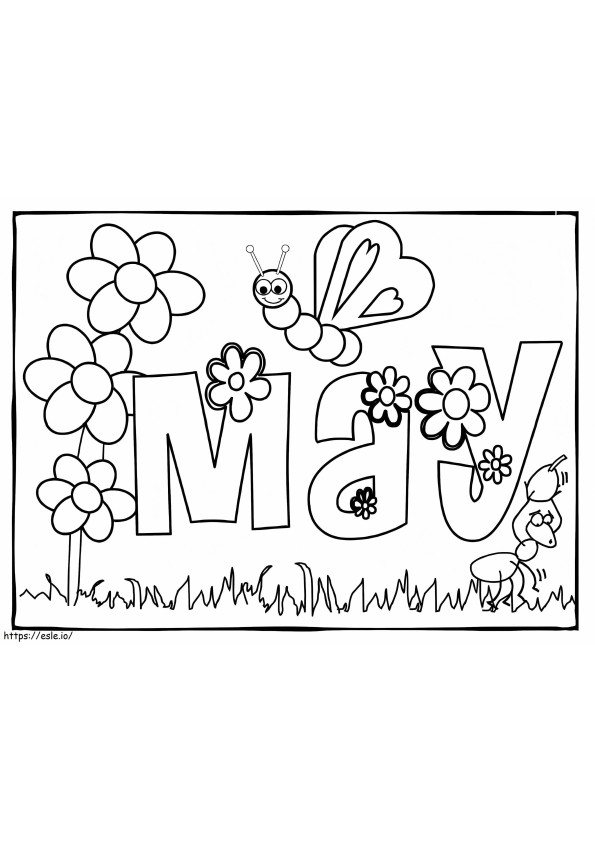 May Bee And Flower coloring page