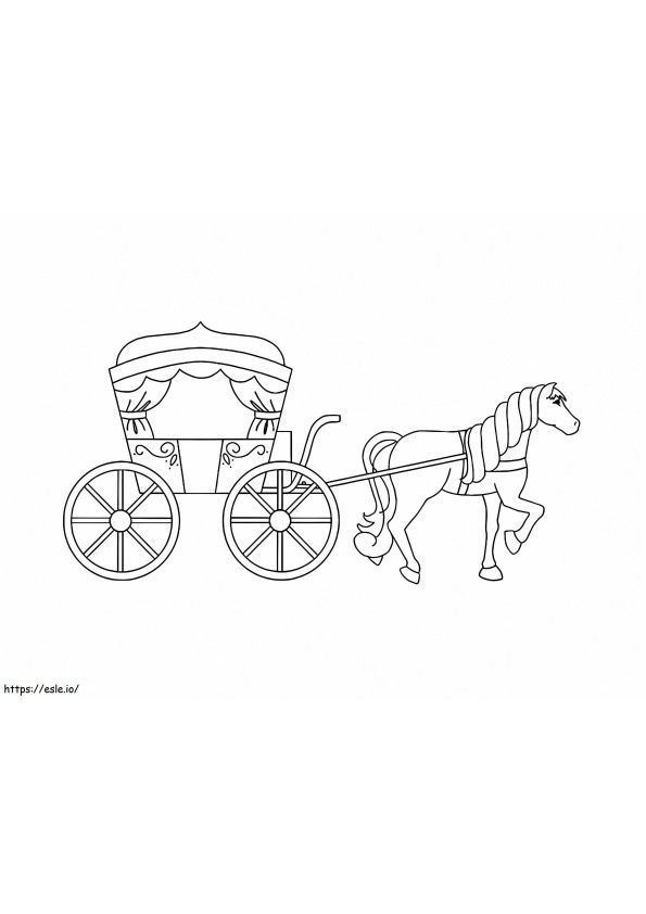 Coloriage Calèche et cheval à imprimer dessin