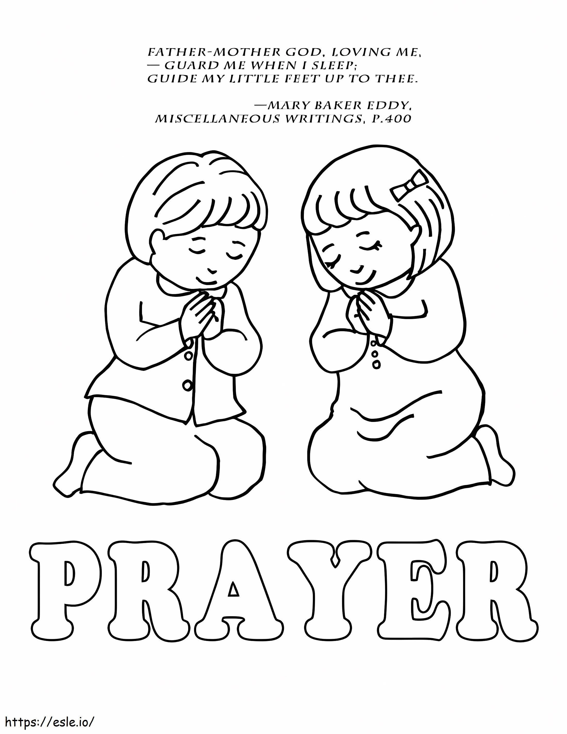 Oración de los niños para colorear