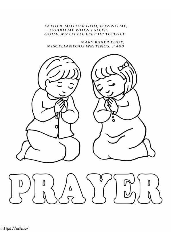 Lasten rukous värityskuva