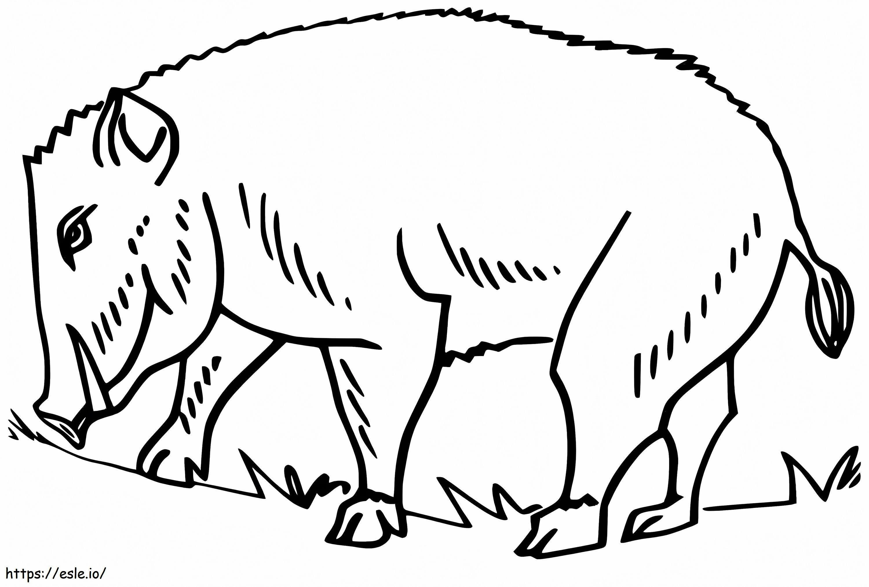 Wild Boar On Land coloring page