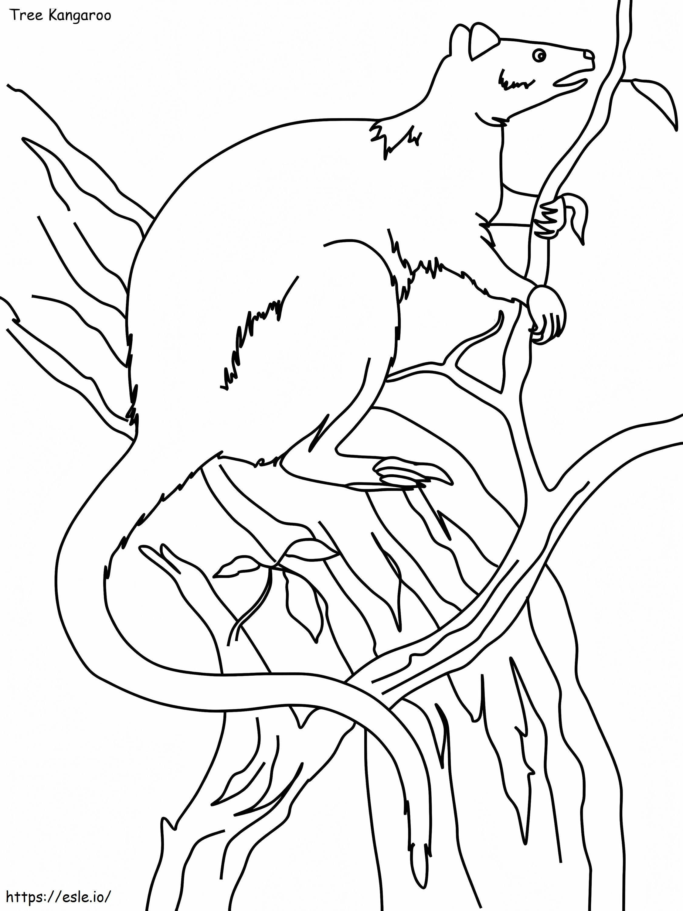 Free Tree Kangaroo coloring page