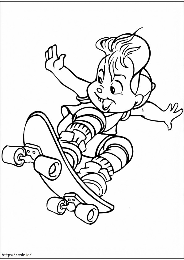 1533353603 Alvin Skateboarding A4 coloring page