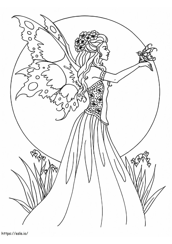 Fairy Holding Little Fairy coloring page