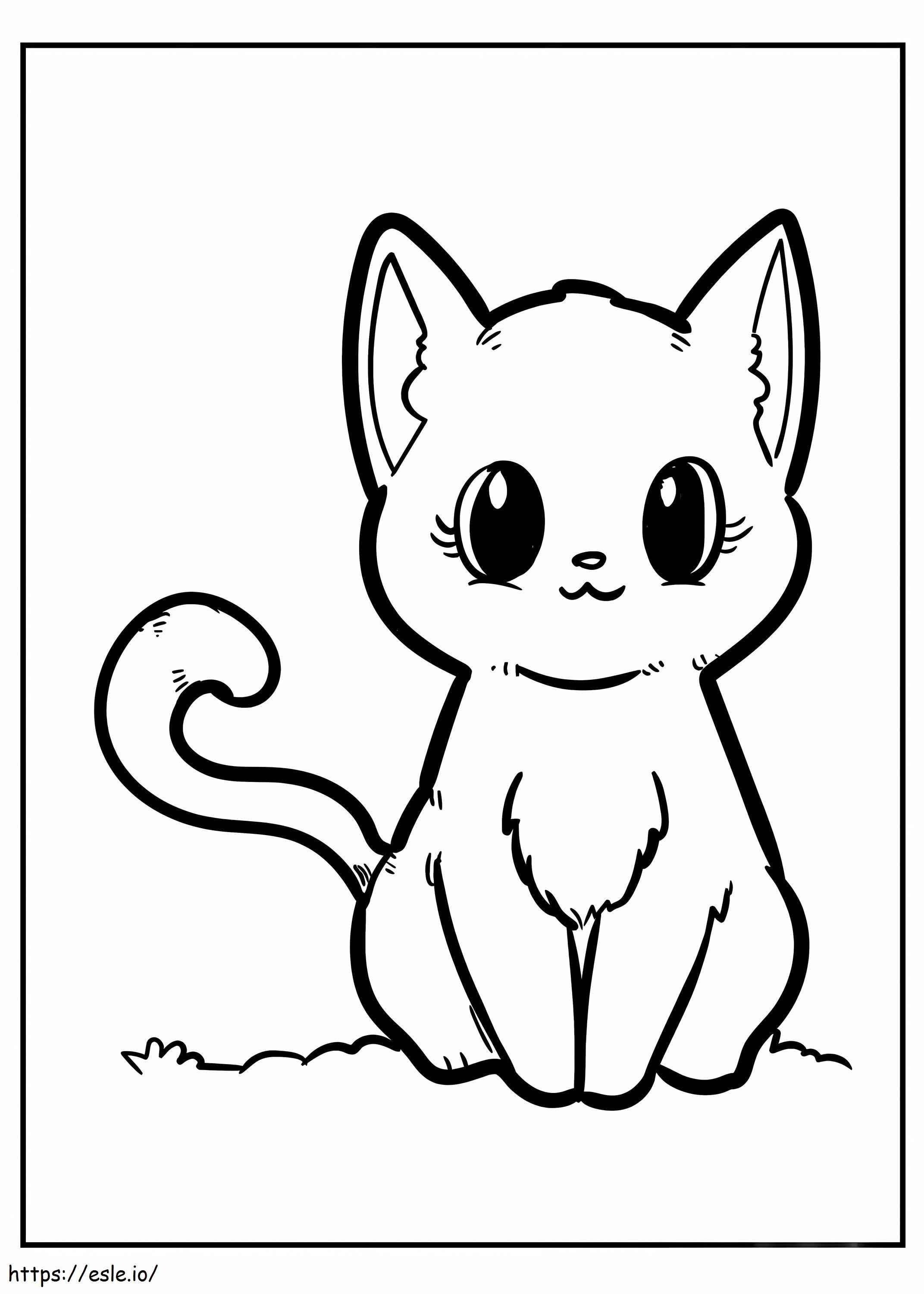 Sitting Kitten coloring page