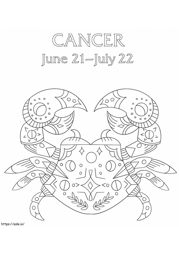 Zodíaco do Câncer para impressão grátis para colorir