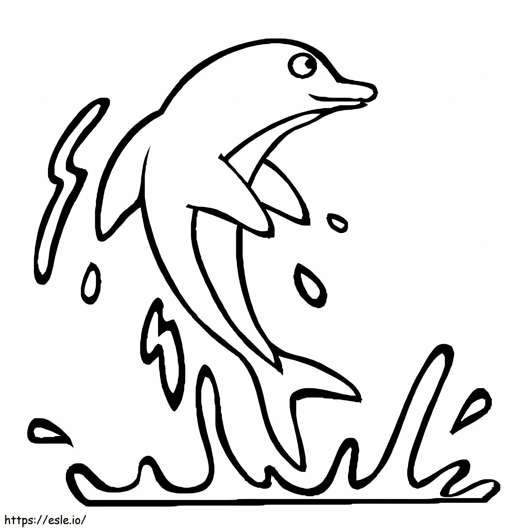Peruspiirros delfiinihyppy värityskuva