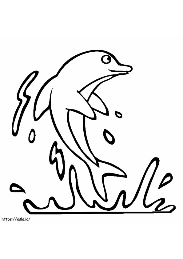 Peruspiirros delfiinihyppy värityskuva