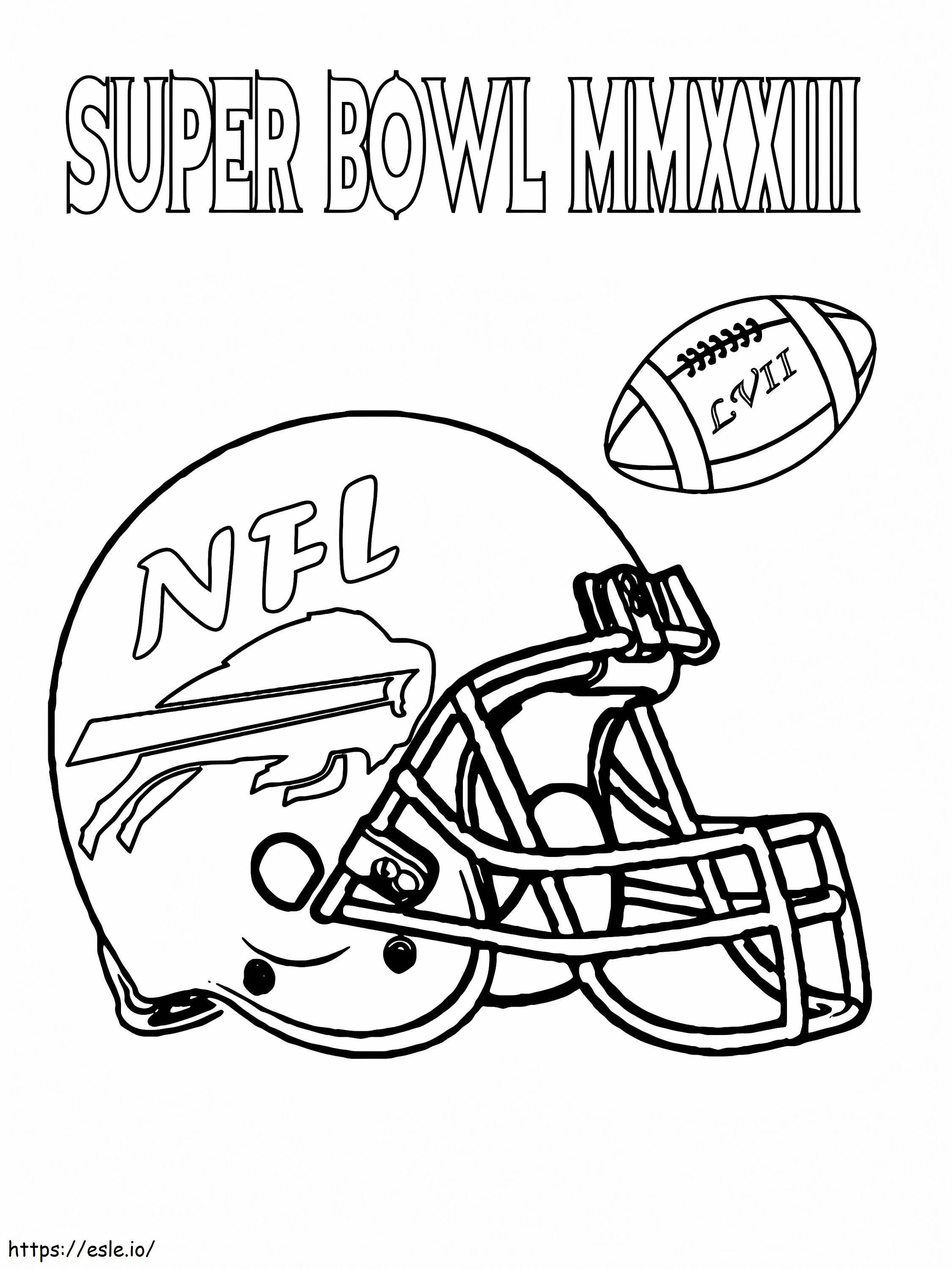 Nfl Helmet And Ball 2023 coloring page