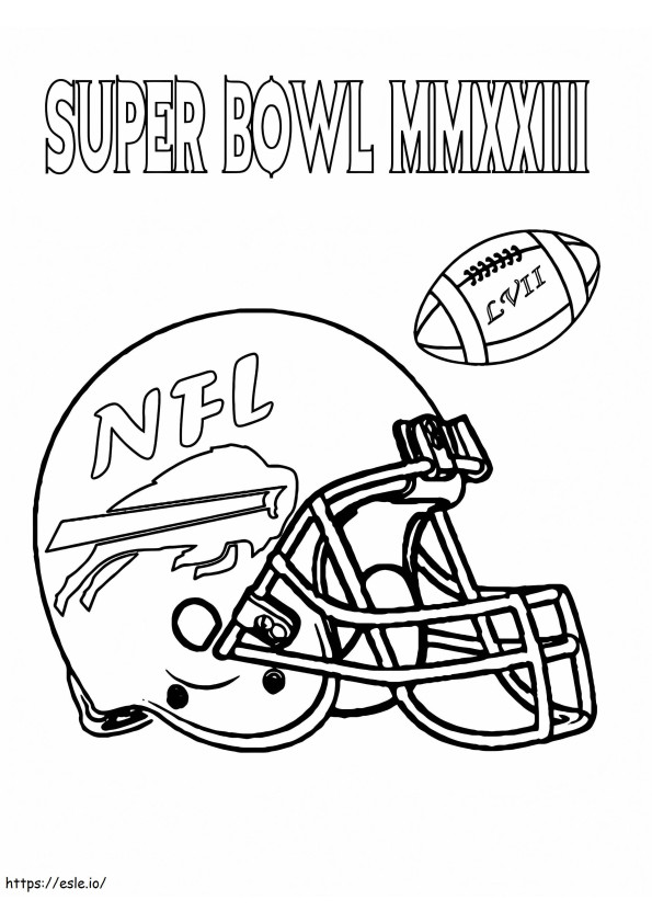 NFL ヘルメットとボール 2023 ぬりえ - 塗り絵