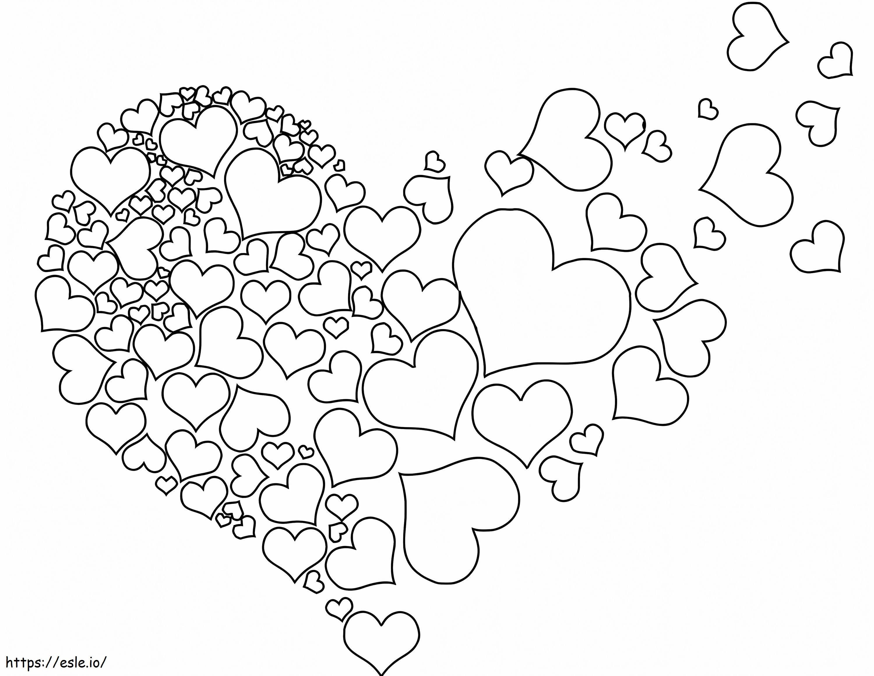 Hearts In The Heart coloring page