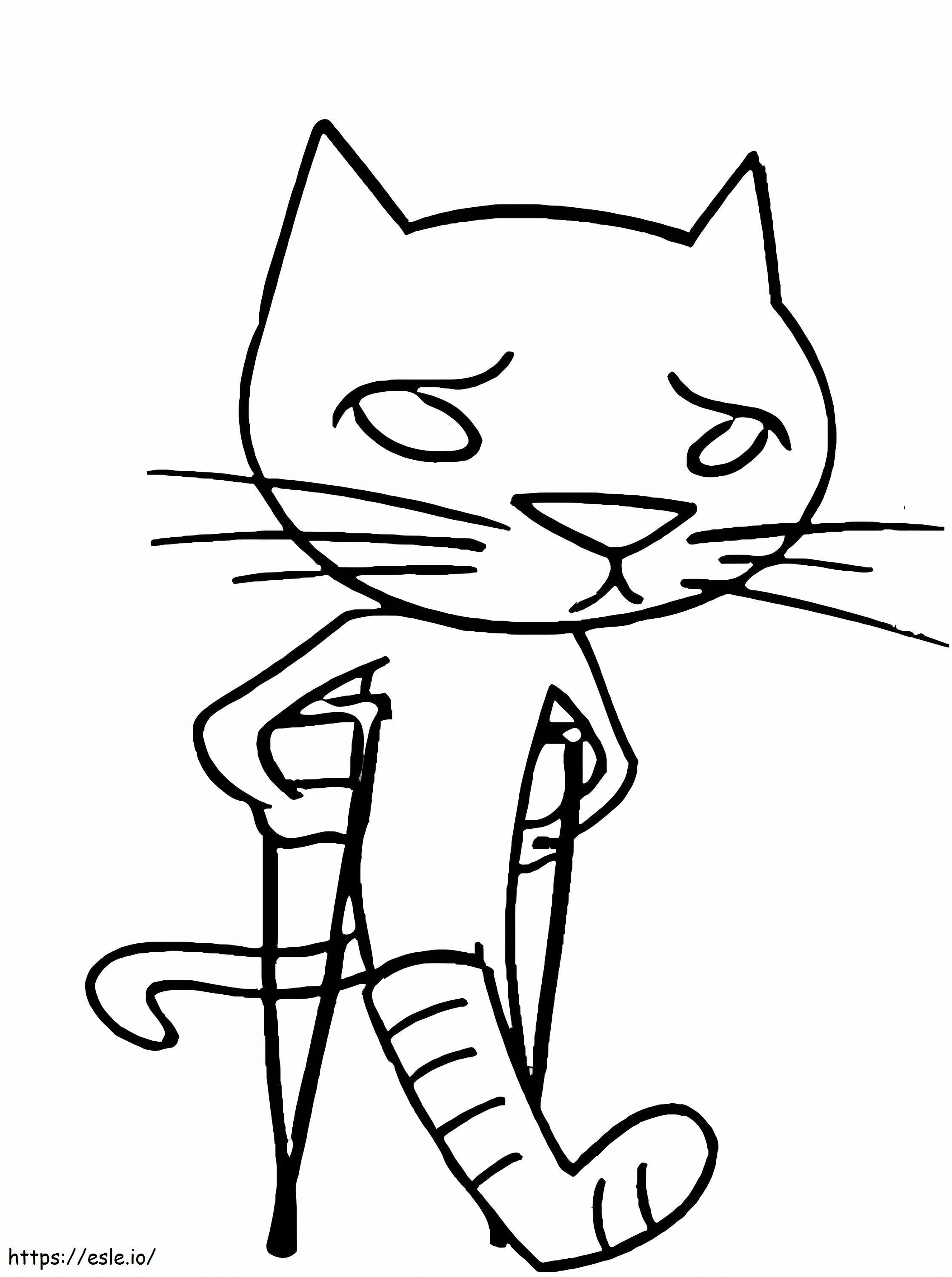 Coloriage Pauvre chat à imprimer dessin