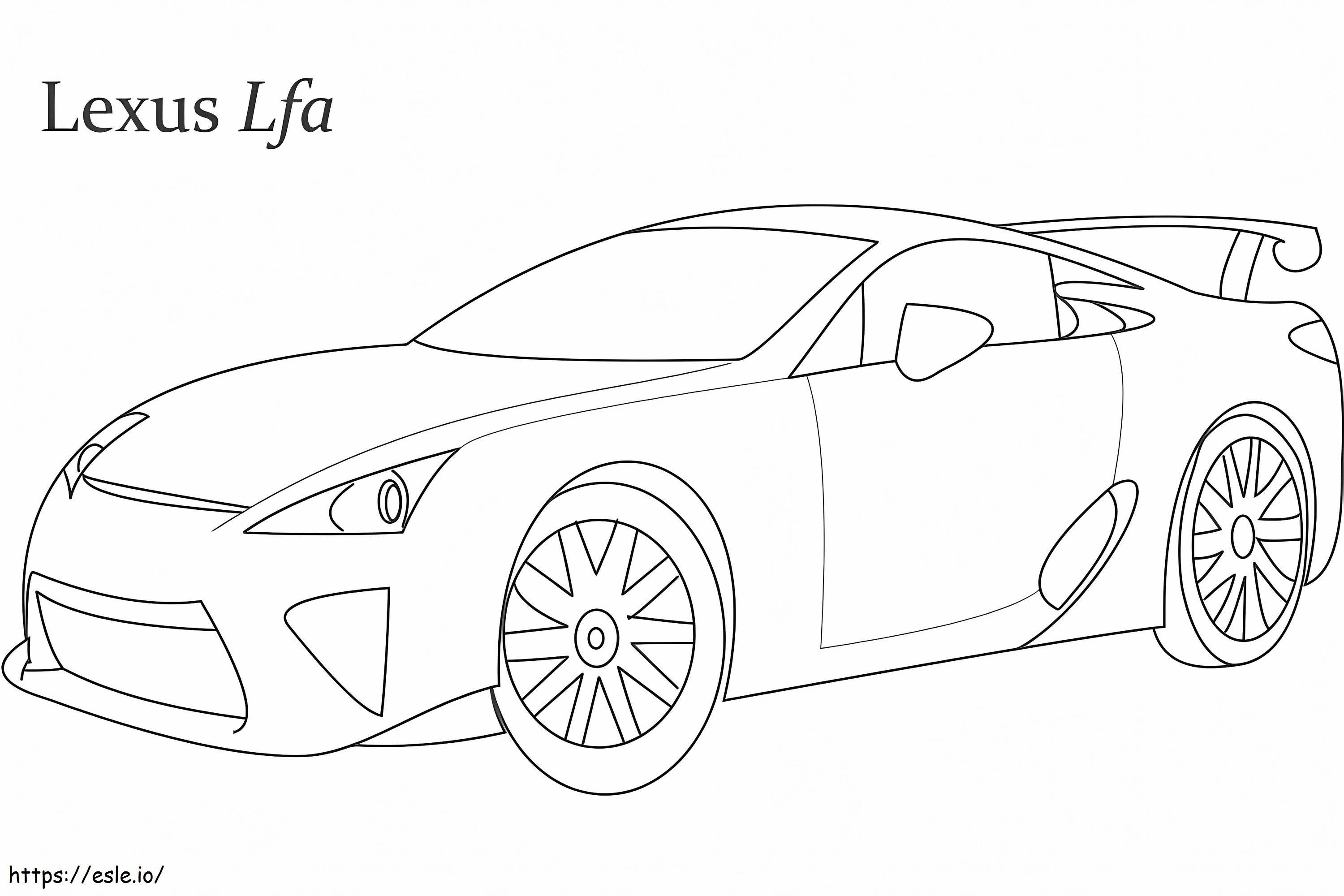 Lexus Lfa-racewagen kleurplaat kleurplaat