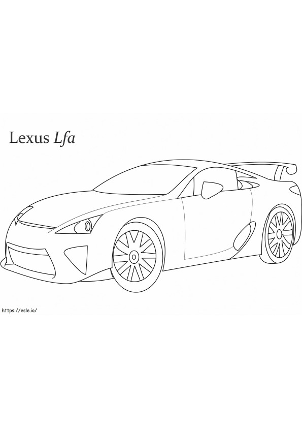 Samochód wyścigowy Lexus Lfa kolorowanka