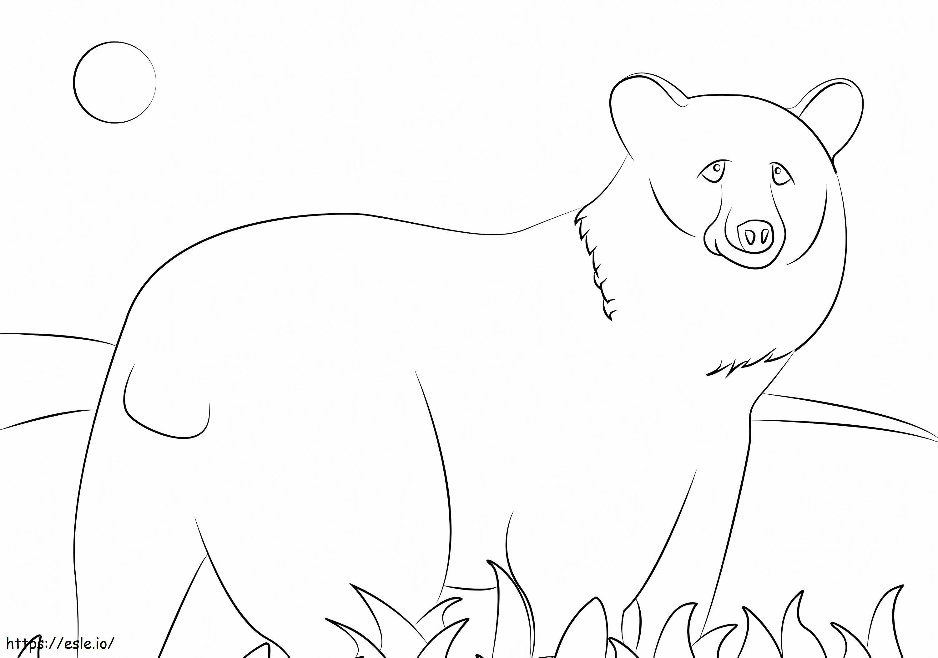 Beruang Hitam Amerika yang Mudah Gambar Mewarnai