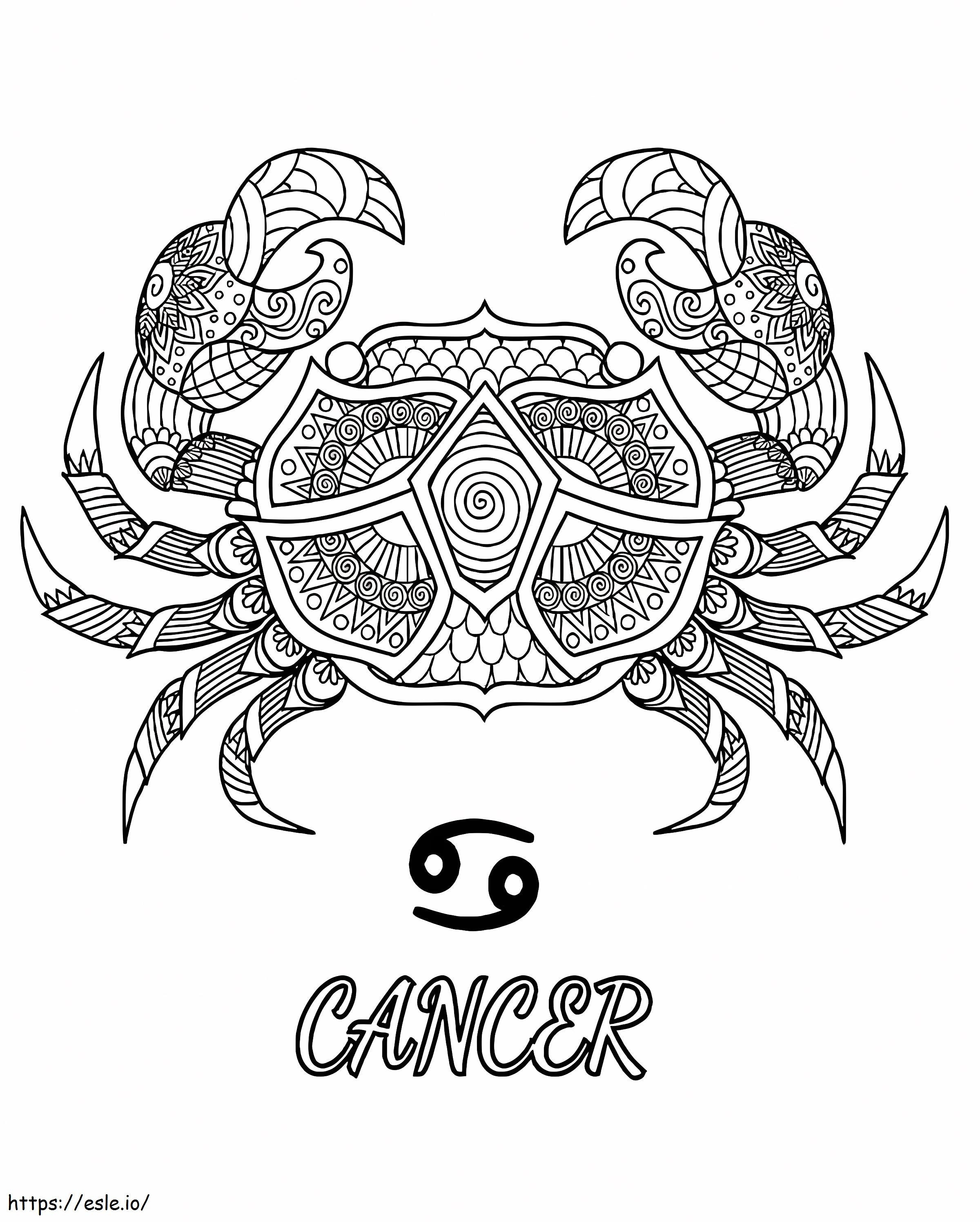 Câncer Zodíaco 4 para colorir