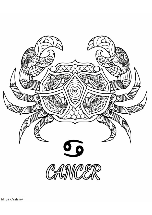 Cancer Zodiac 4 coloring page