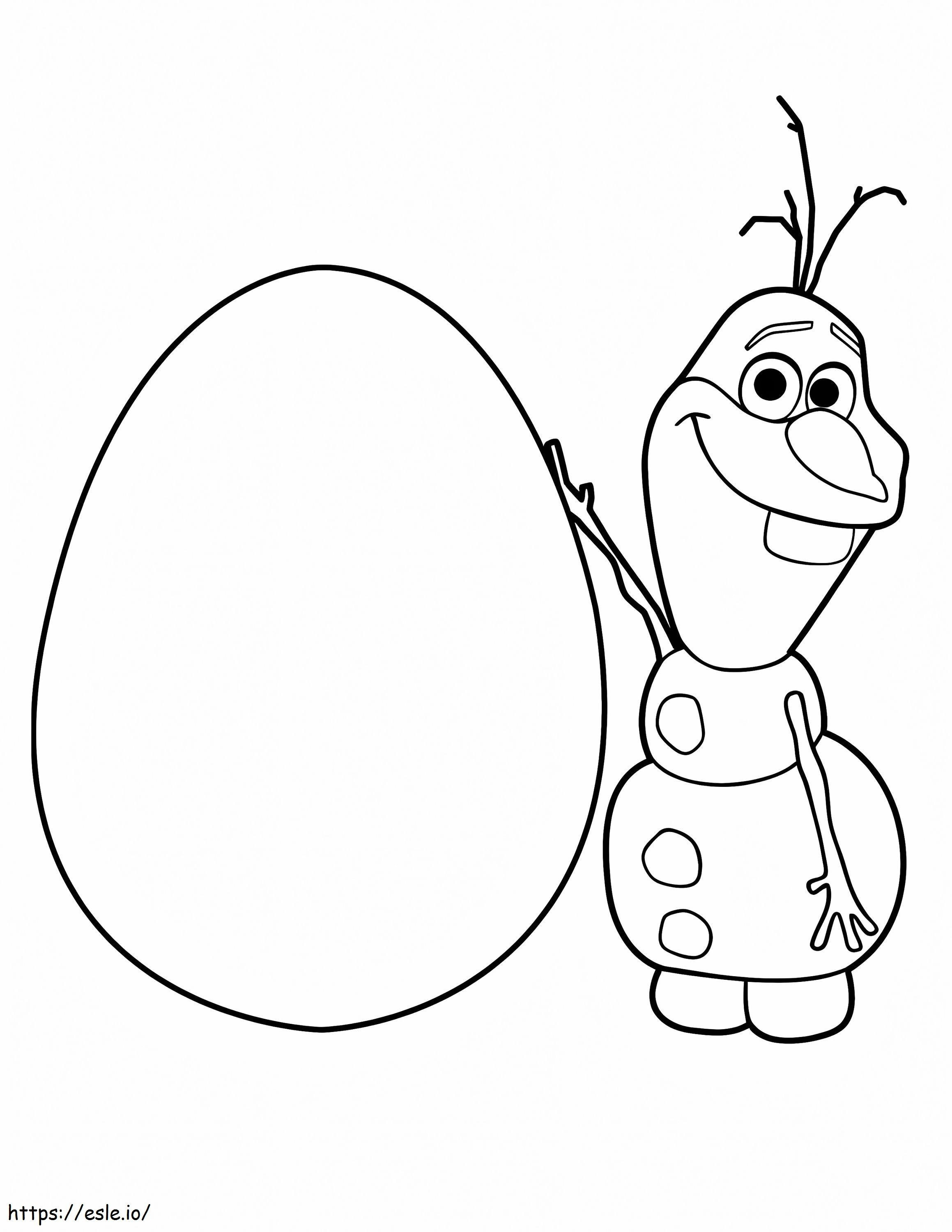 Olaf e uovo da colorare
