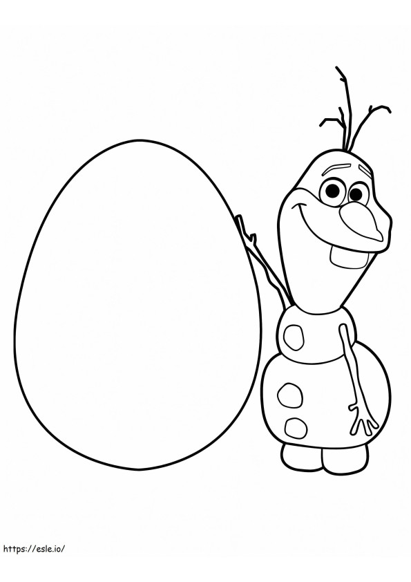 Olaf y huevo para colorear