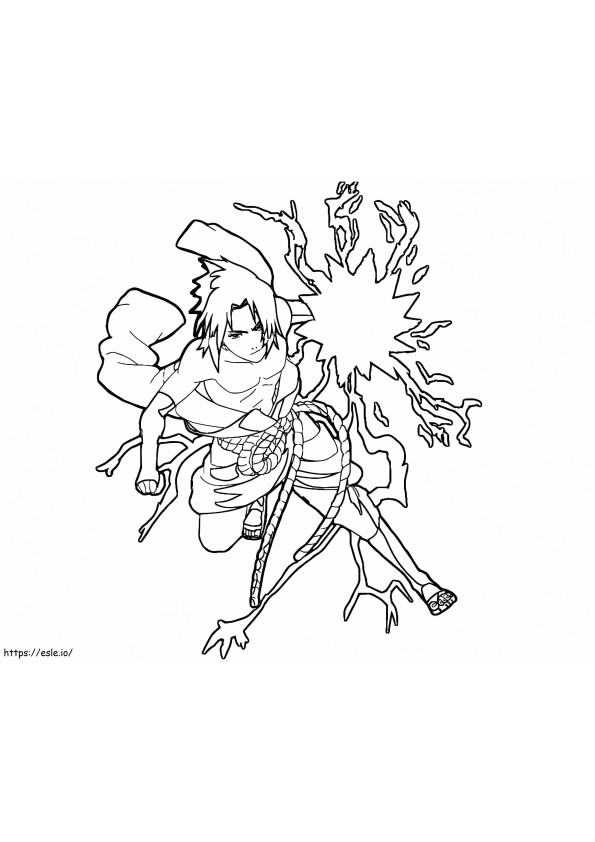 Sasuke Avec Chidori coloring page