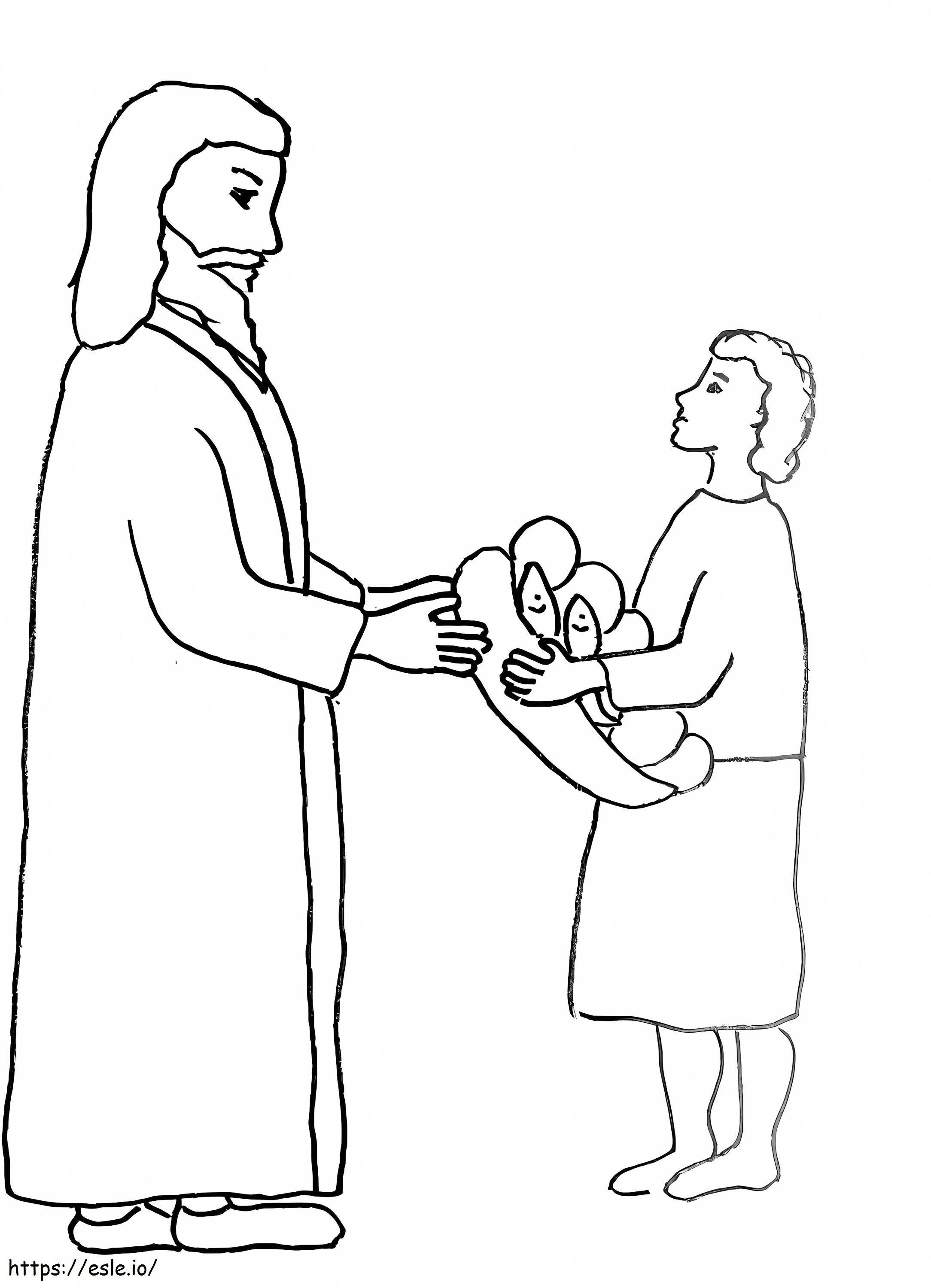 Bible Jesus Feeds 5000 coloring page