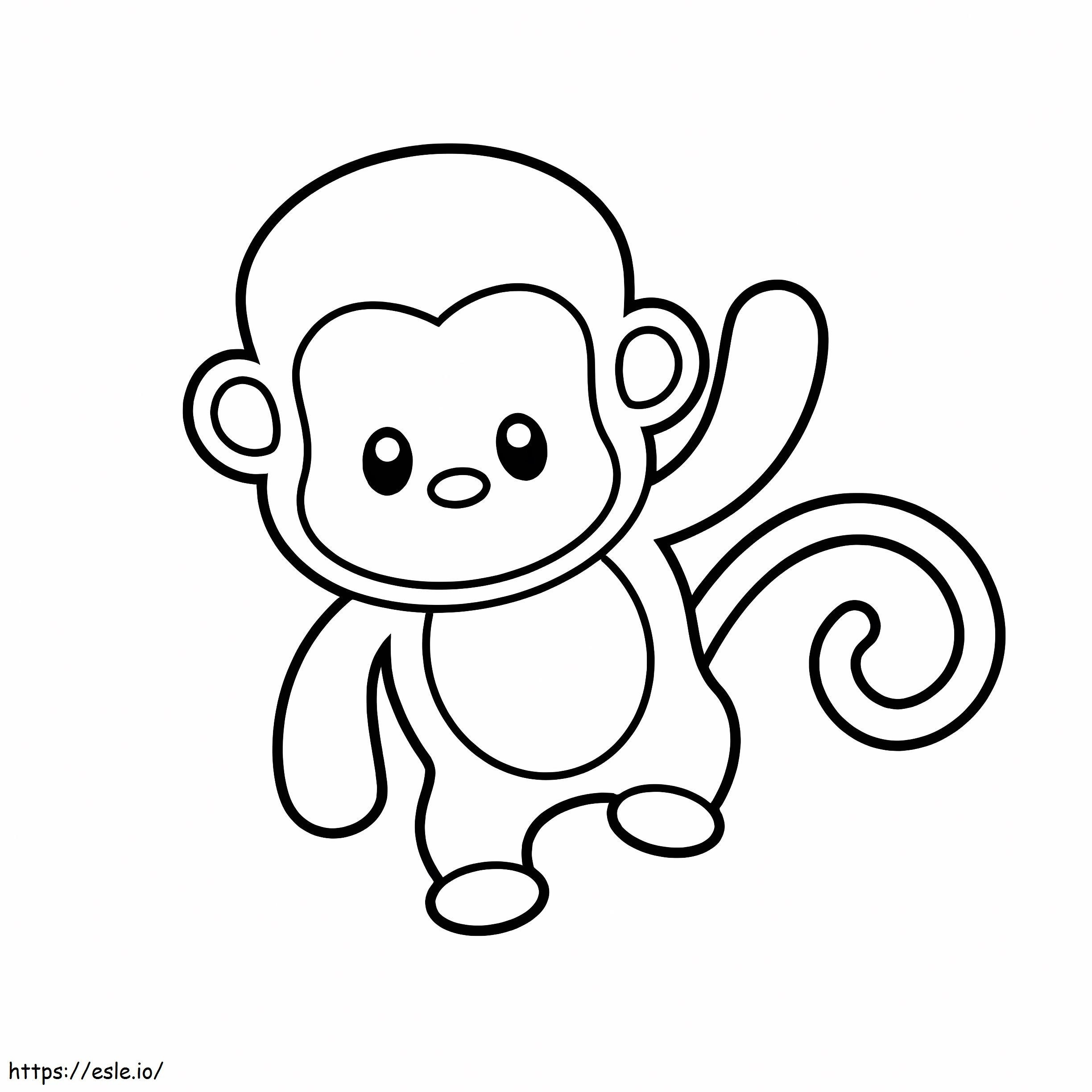 Maimuță drăguță de colorat