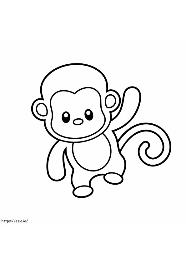 Maimuță drăguță de colorat