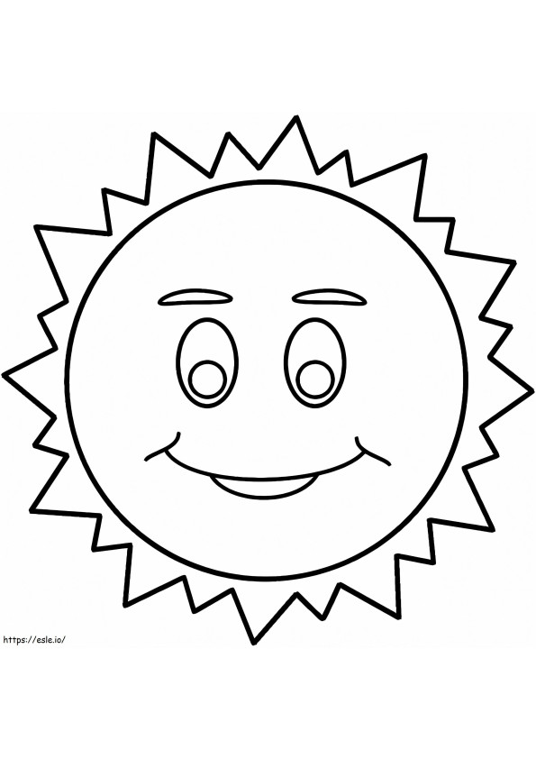 Lachend gezicht van de zon kleurplaat